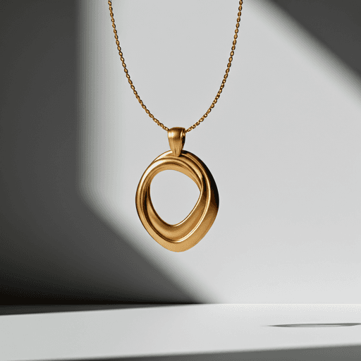 Gold pendant necklace.